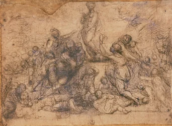 Studie für die Anbetung der Venus, ca. 1490-1517 (Kohle auf Papier)